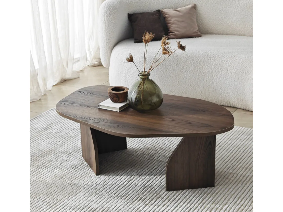 Table basse en bois "Rock" 100 x 60 x 35 cm - Noyer