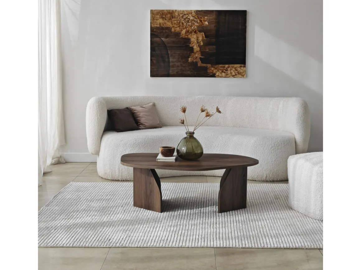 Table basse en bois "Rock" 100 x 60 x 35 cm - Noyer