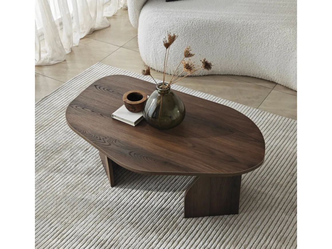 Table basse en bois "Rock" 100 x 60 x 35 cm - Noyer