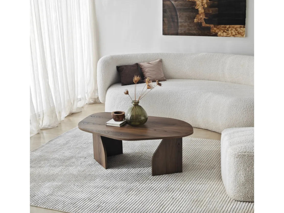 Table basse en bois "Rock" 100 x 60 x 35 cm - Noyer