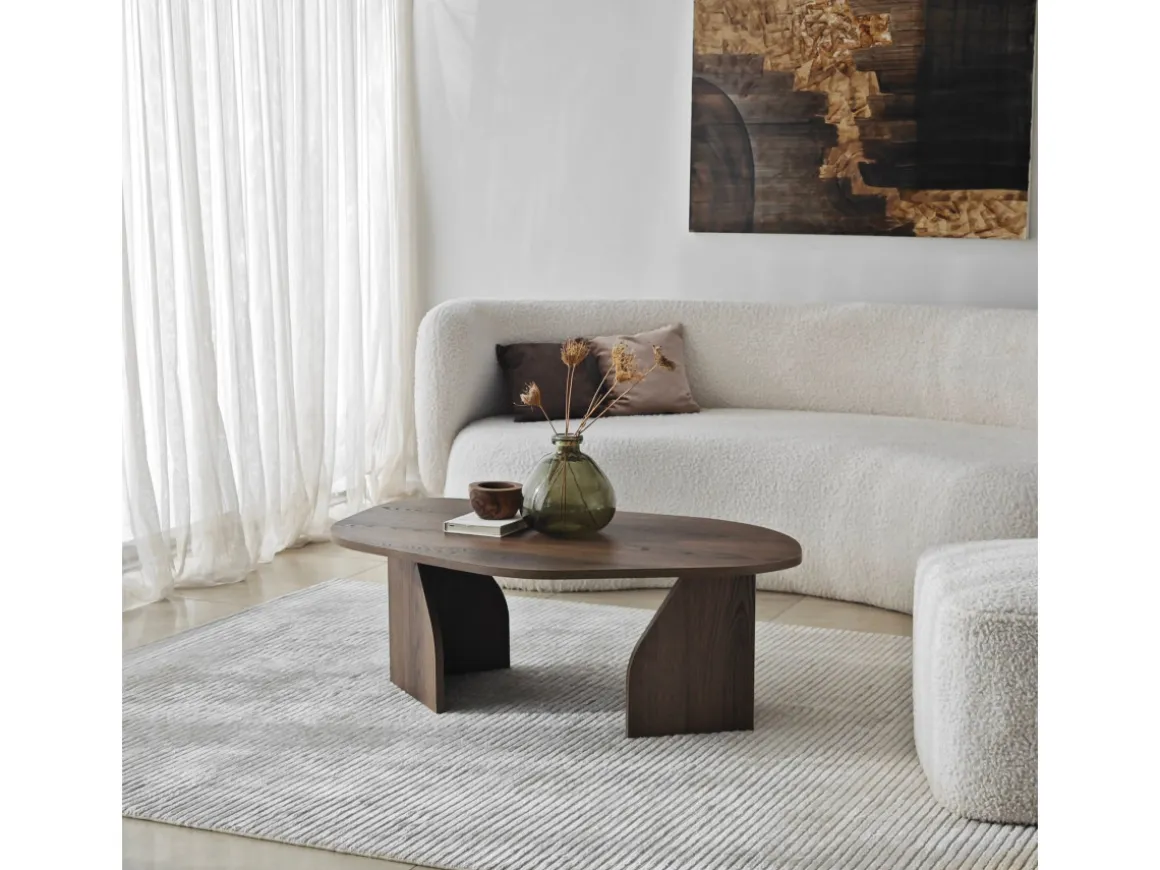 Table basse en bois "Rock" 100 x 60 x 35 cm - Noyer