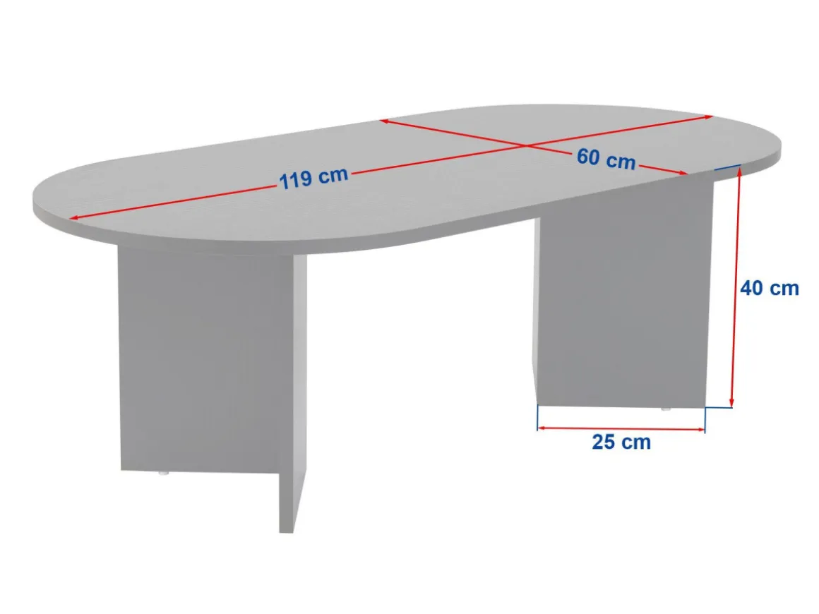 Table basse en bois "Sable" - 60 x 119 x 40 cm - Noyer