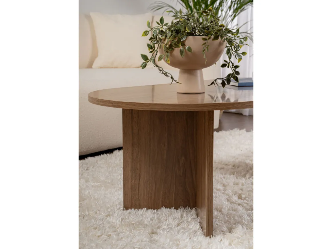 Table basse en bois "Sable" - 60 x 119 x 40 cm - Noyer