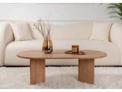 Table basse en bois "Sable" - 60 x 119 x 40 cm - Pin atlantique