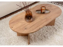 Table basse en bois "Sable" - 60 x 119 x 40 cm - Pin atlantique