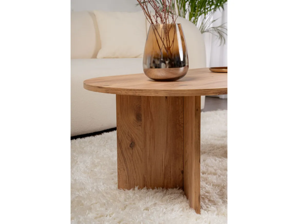 Table basse en bois "Sable" - 60 x 119 x 40 cm - Pin atlantique
