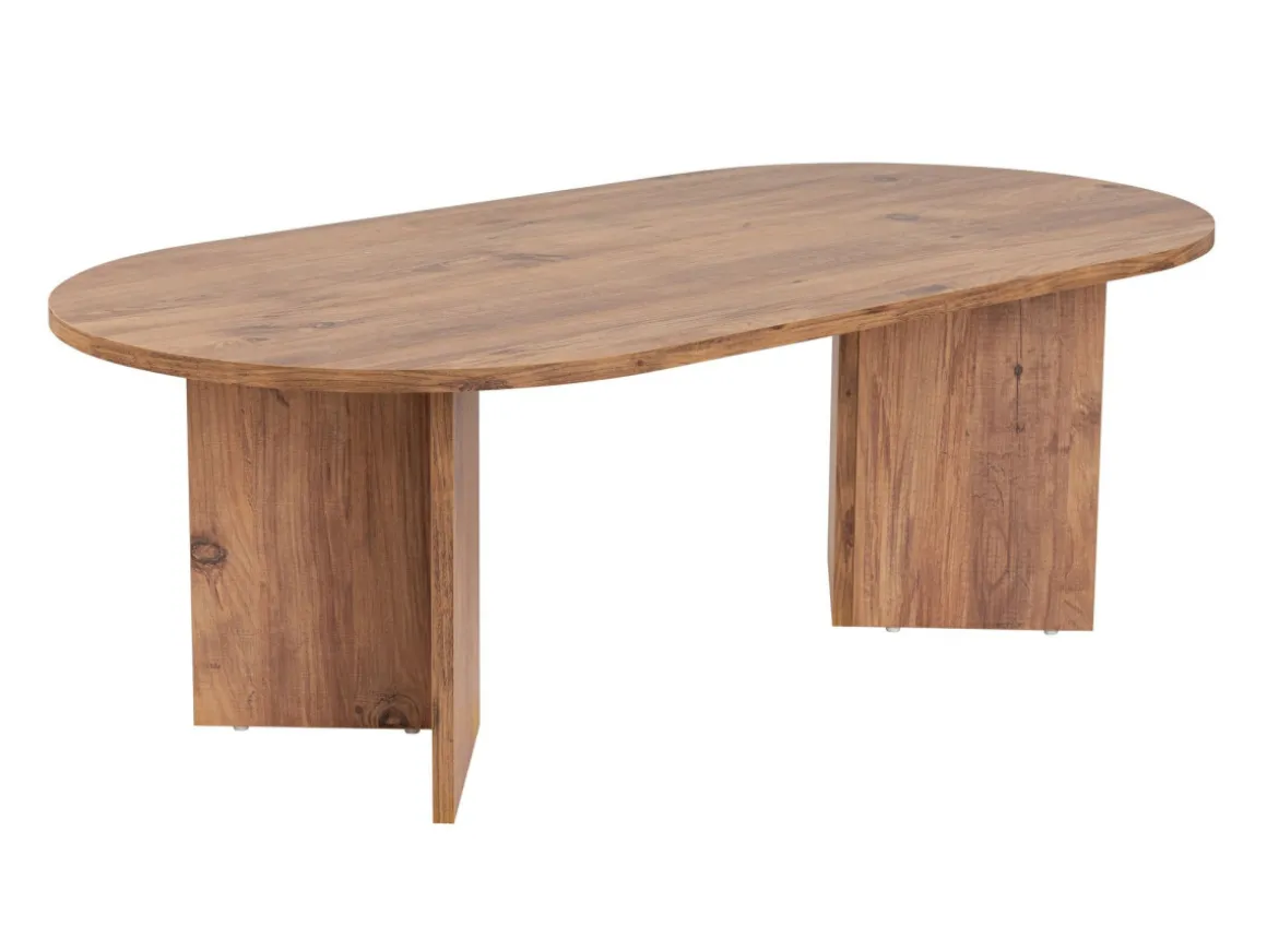 Table basse en bois "Sable" - 60 x 119 x 40 cm - Pin atlantique