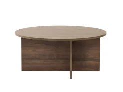 Table basse en bois "Soleil" - 90 x 90 x 40 cm - Noyer