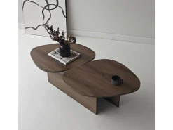Table basse en bois "Stones" 125 x 60 x 38 cm - Noyer