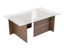 Table basse en bois "Vetrino" - 105 x 65 x 40 cm - Noyer