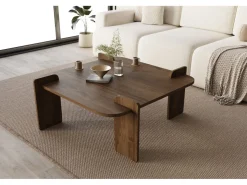 Table basse en bois "Woog" 90 x 90 x 35 cm - Noyer