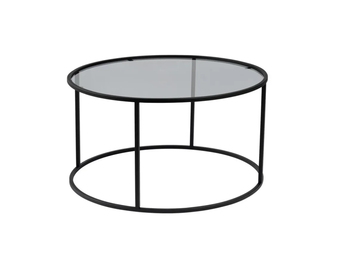 Table basse en métal "Aurum" - 80 x 80 x 43 cm - Noir Gris