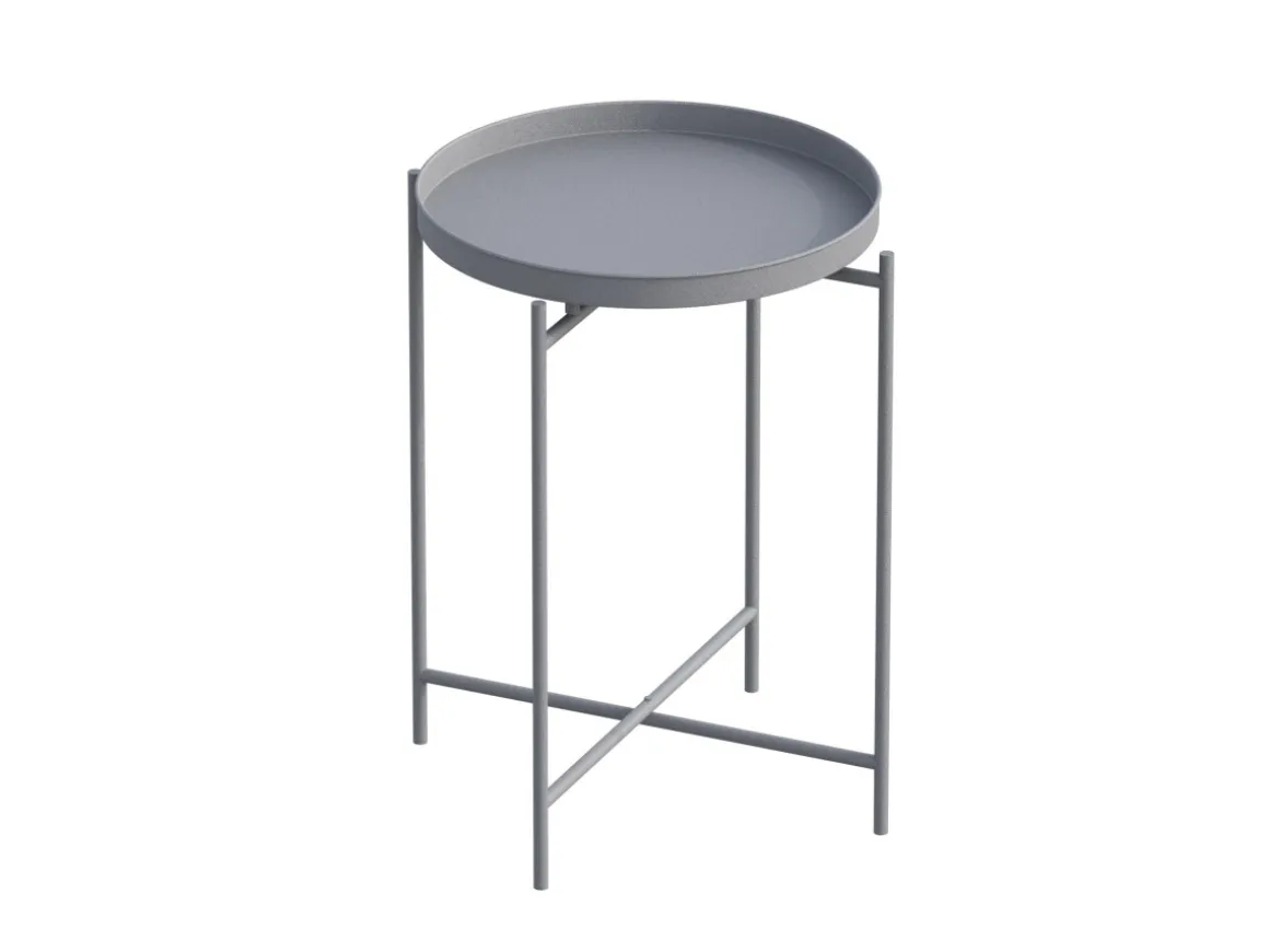 Table basse en métal "Sheby" 46 x 46 x 56 cm - Gris