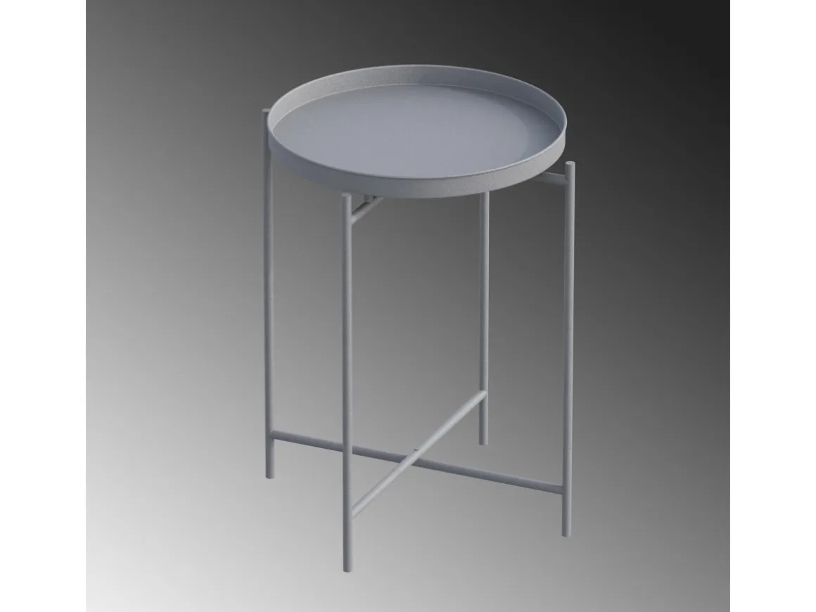 Table basse en métal "Sheby" 46 x 46 x 56 cm - Gris