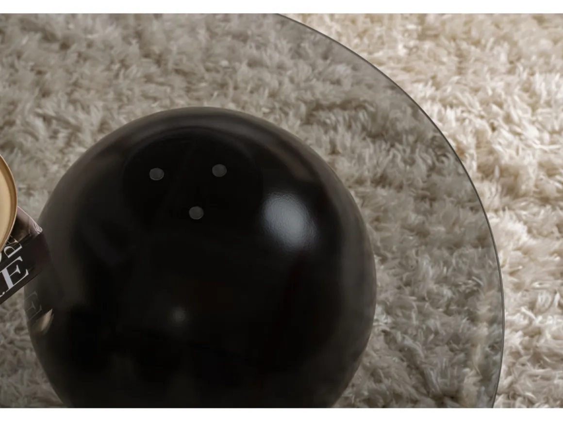 Table basse en verre "Sphere" - 120 x 70 x 30 cm - Noir