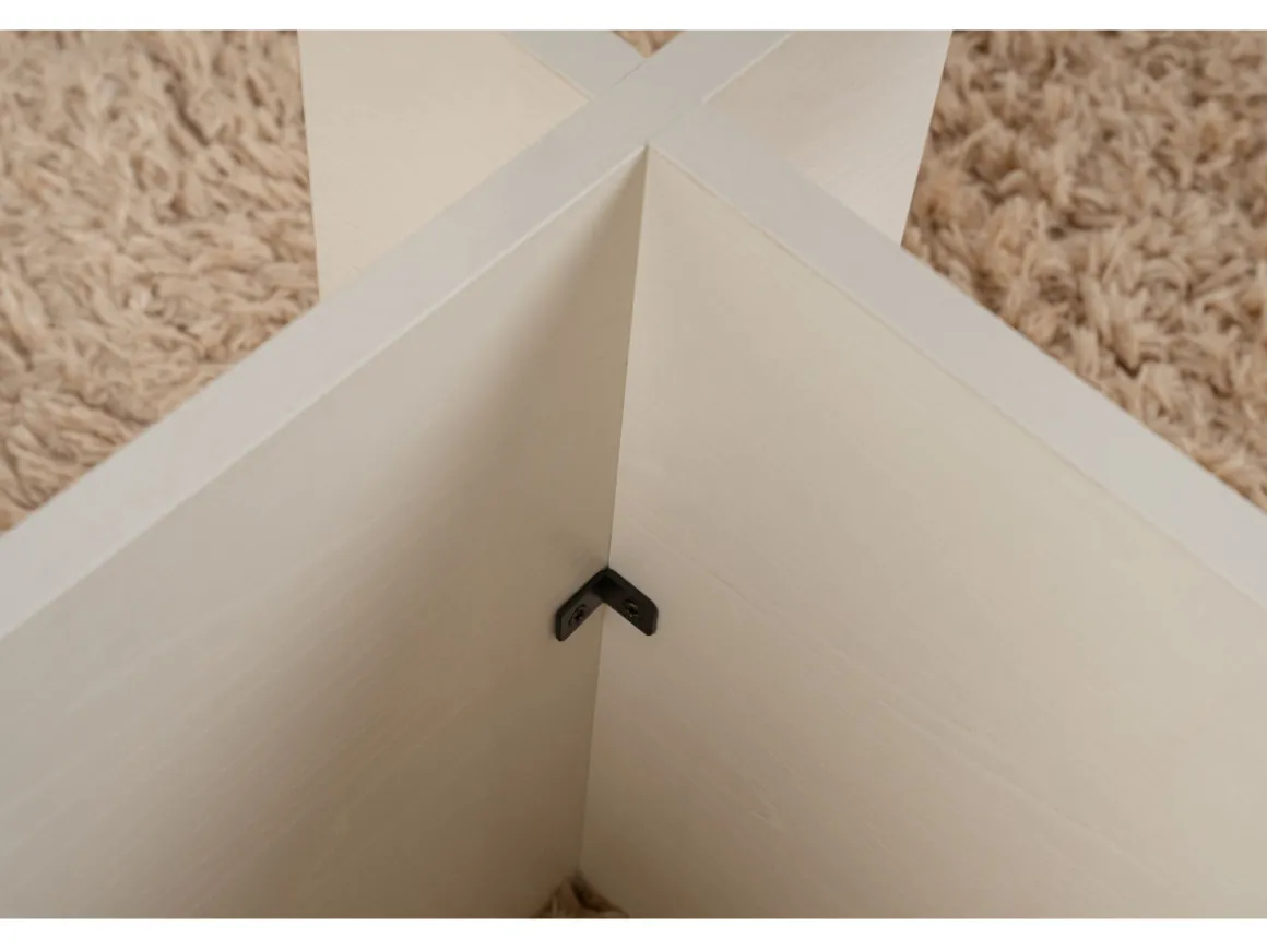 Table basse en verre "Vetrino" 105 x 65 x 40 cm - Bois blanc