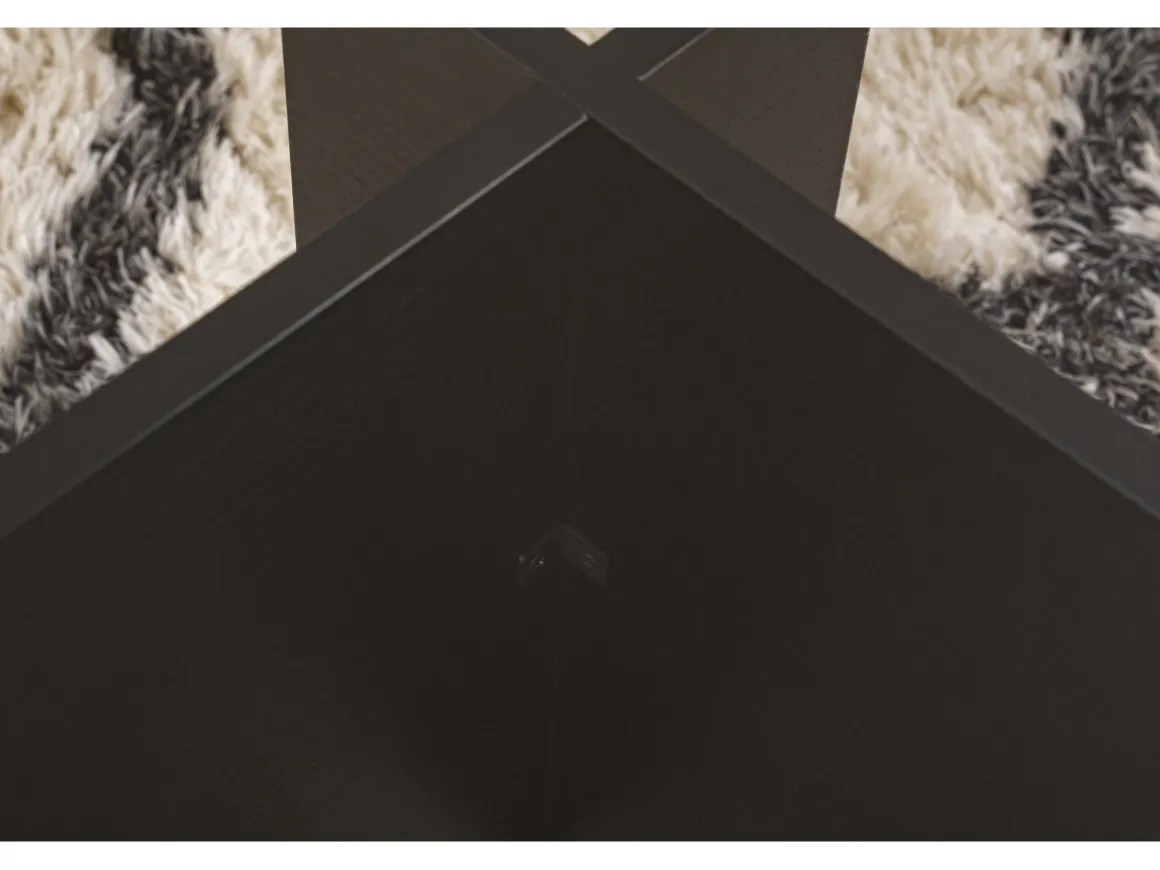 Table basse en verre "Vetrino" 105 x 65 x 40 cm - Bois Noir