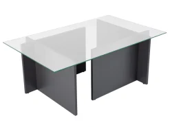 Table basse en verre "Vetrino" 105 x 65 x 40 cm - Anthracite