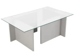 Table basse en verre "Vetrino" 105 x 65 x 40 cm - Gris