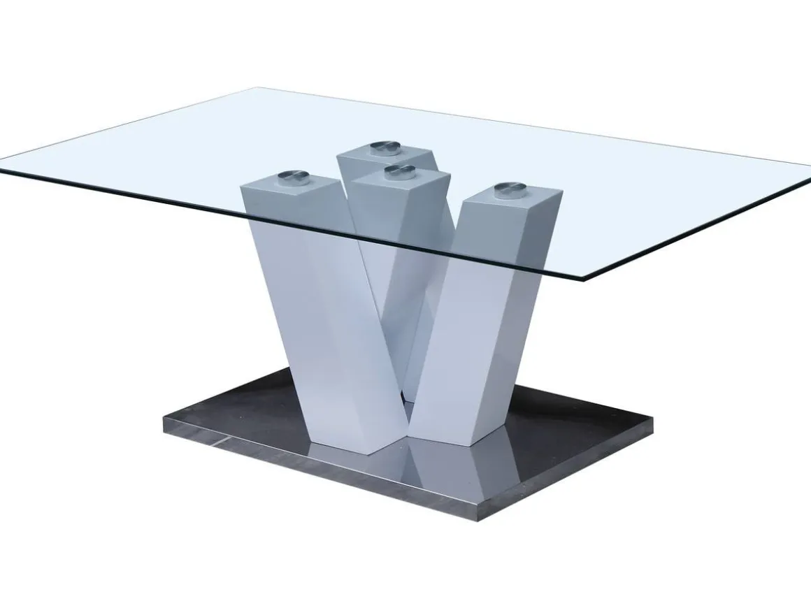 Table basse "Gaya" - 110 x 60 x 40 cm - Blanc Laqué