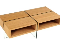Table basse "Milano" - 120 x 60 x 40 cm - Finition chêne