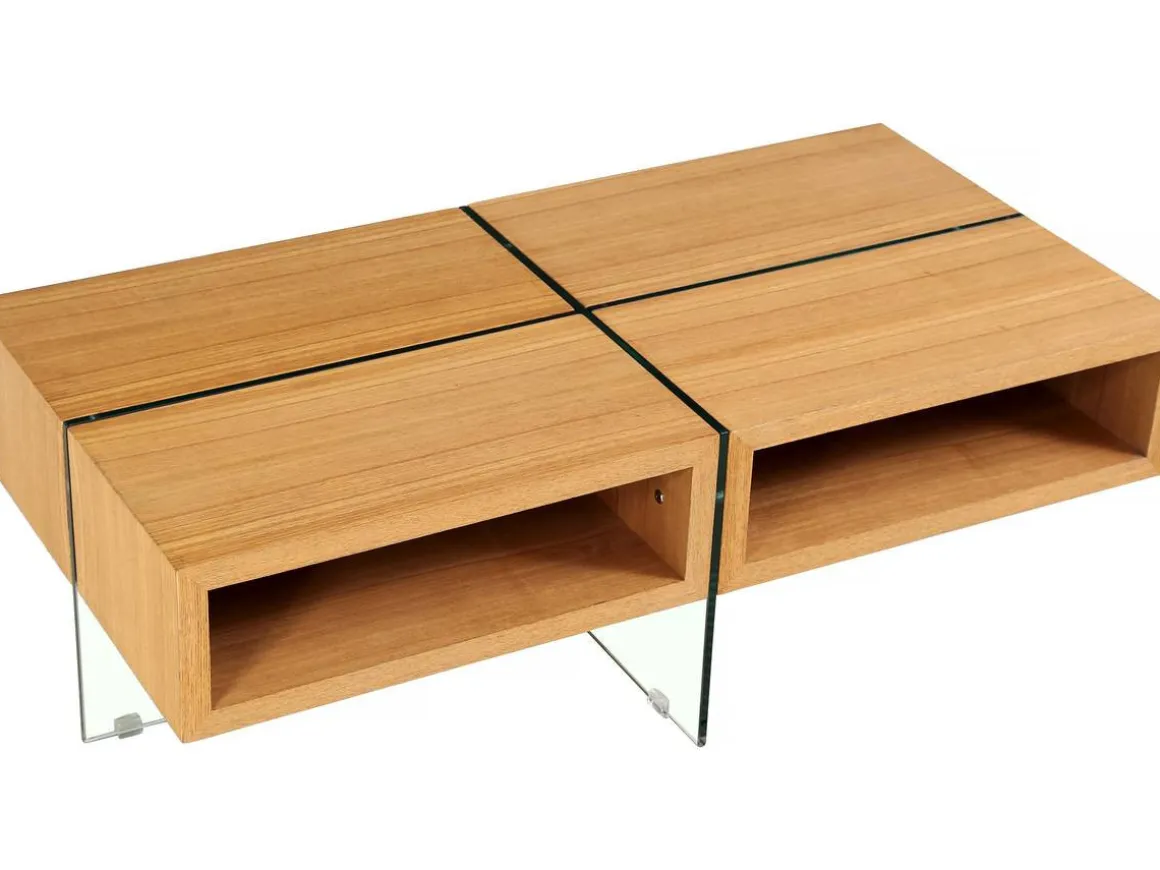 Table basse "Milano" - 120 x 60 x 40 cm - Finition chêne