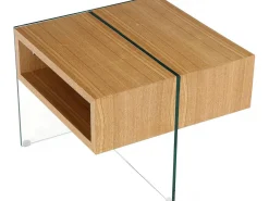 Table basse "Venezia" - 60 x 60 x 50 cm - Finition chêne
