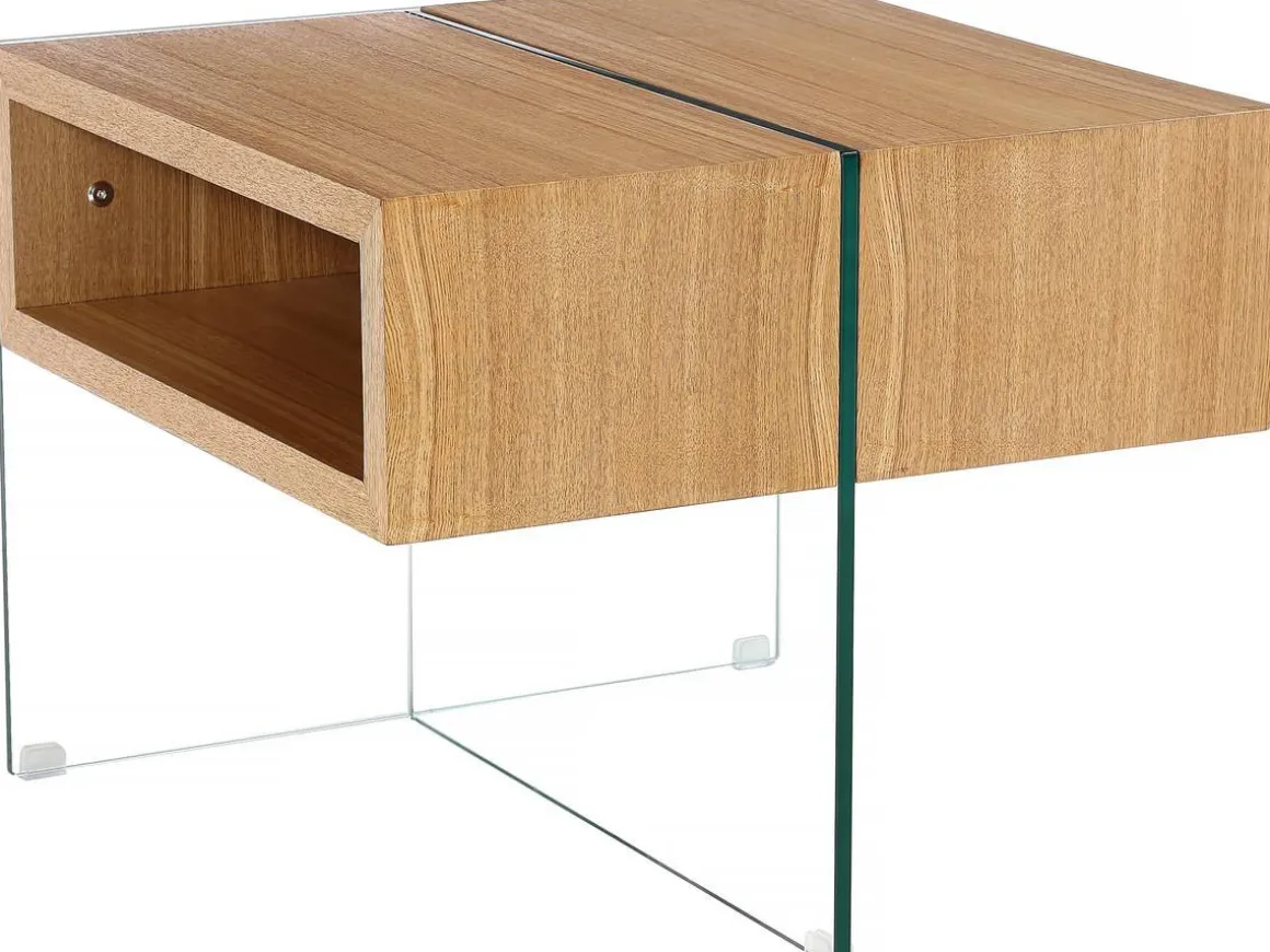 Table basse "Venezia" - 60 x 60 x 50 cm - Finition chêne
