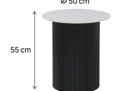 Table d'appoint, bout de canapé, table de chevet en céramique "Eclat" - 50 x 50 x 55 cm - Blanc