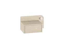 Table de chevet avec ampoule en bois