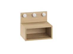 Table de chevet avec ampoule en bois