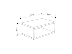Table de chevet avec éclairage LED en bois 