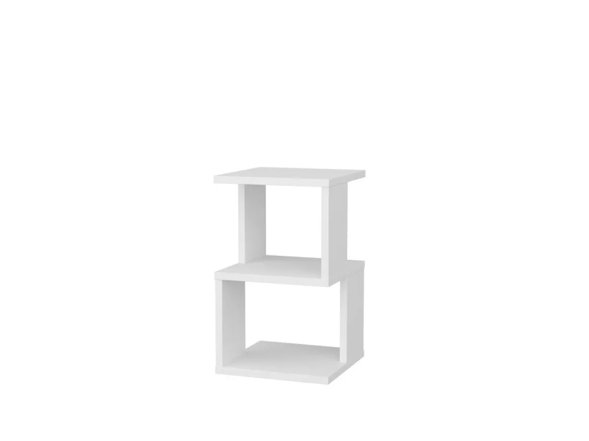 Table de chevet en bois "Carter" - 30 x 30 x 49 cm - Blanc