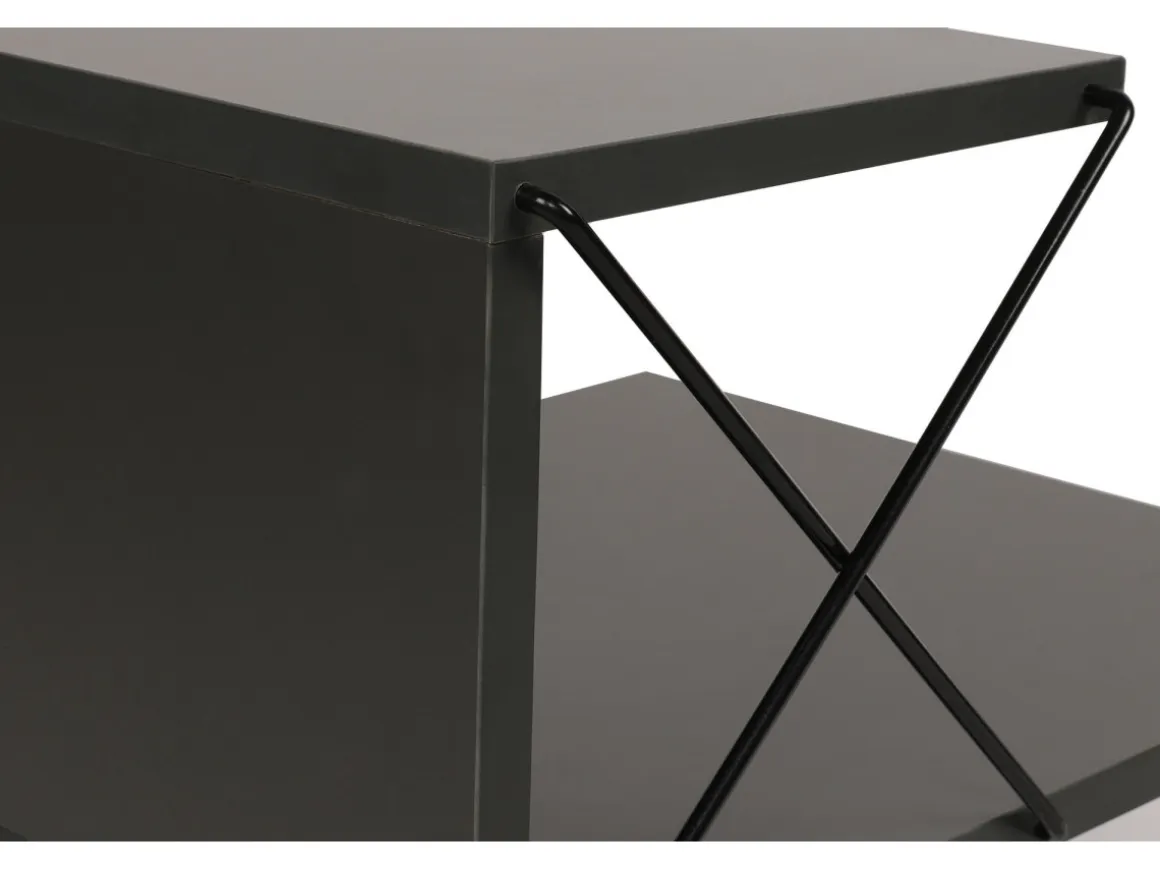 Table de chevet en bois "Cross" 50 x 40 x 55 cm - Anthracite