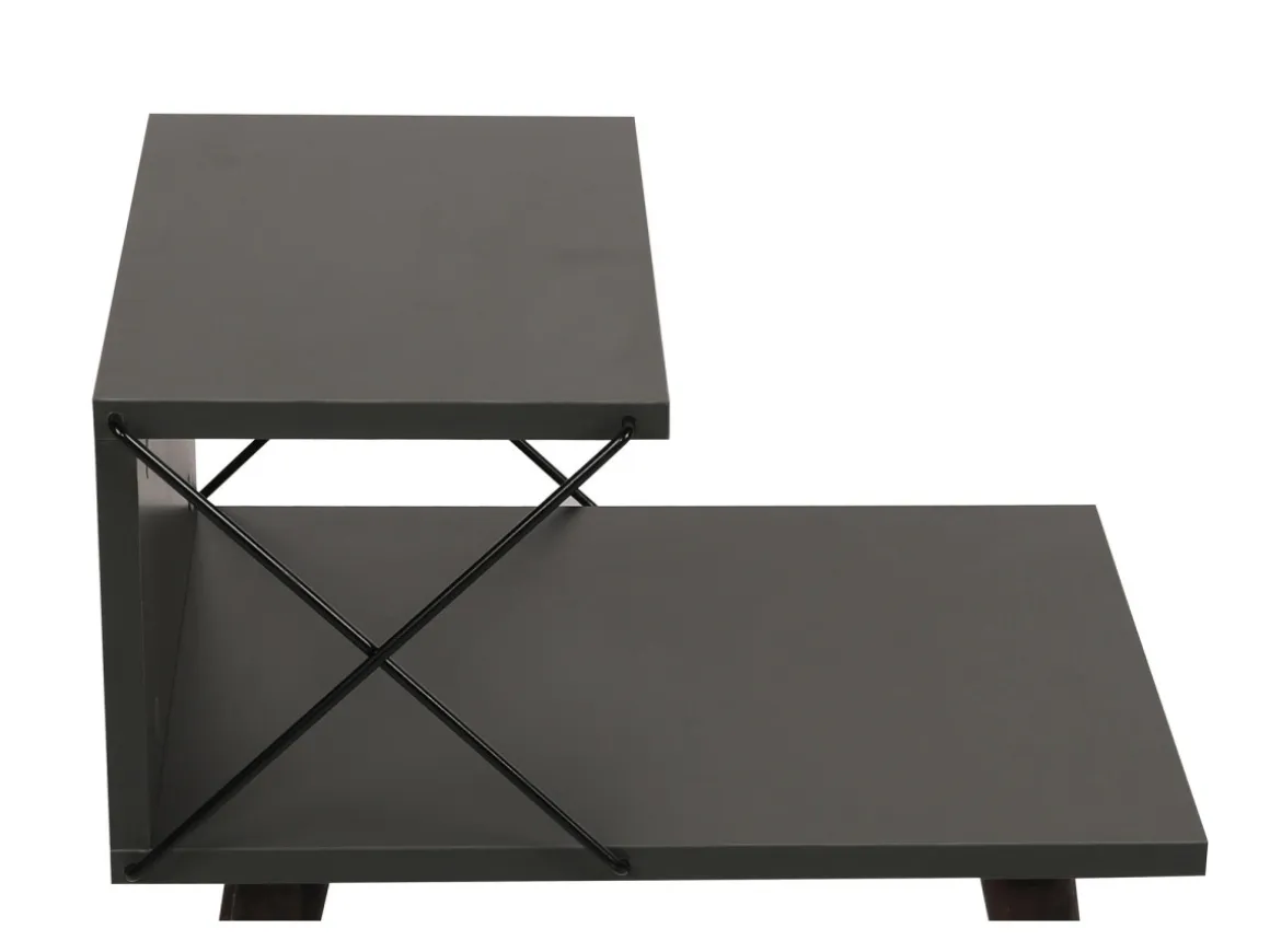 Table de chevet en bois "Cross" 50 x 40 x 55 cm - Anthracite