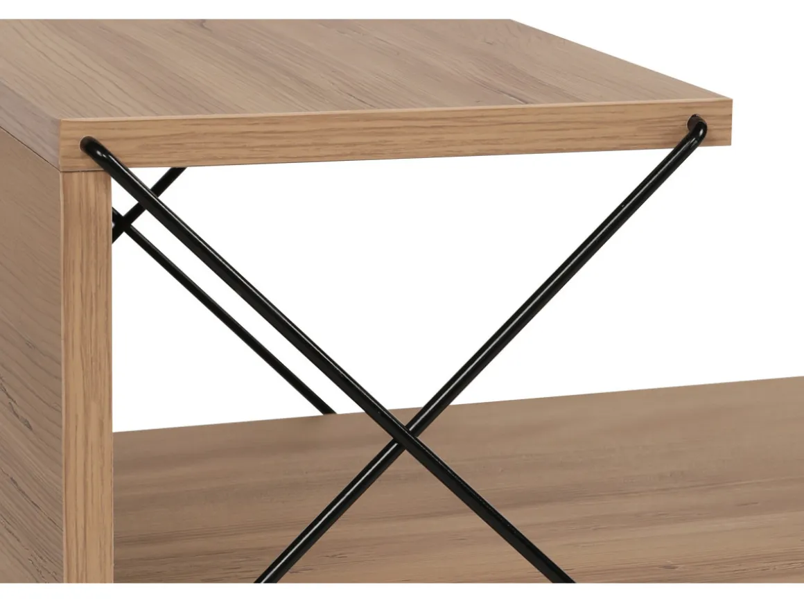 Table de chevet en bois "Cross" 50 x 40 x 55 cm - Pin
