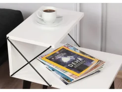 Table de chevet en bois "Cross" 50 x 40 x 55 cm - Blanc