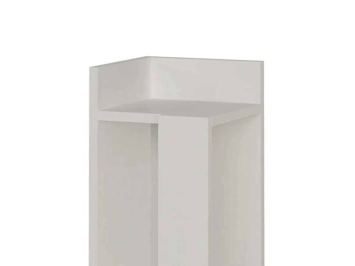 Table de chevet en bois "Elos Left" - 25 x 27 x 60 cm - Blanc