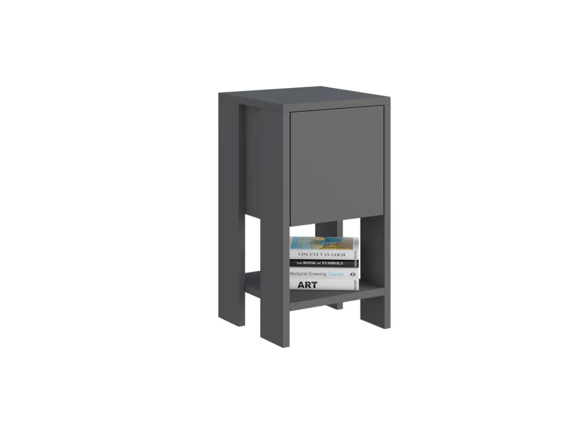 Table de chevet en bois "Ema" 30 x 30 x 55 cm - Anthracite