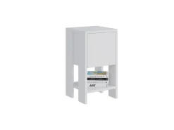 Table de chevet en bois "Ema" 30 x 30 x 55 cm - Blanc