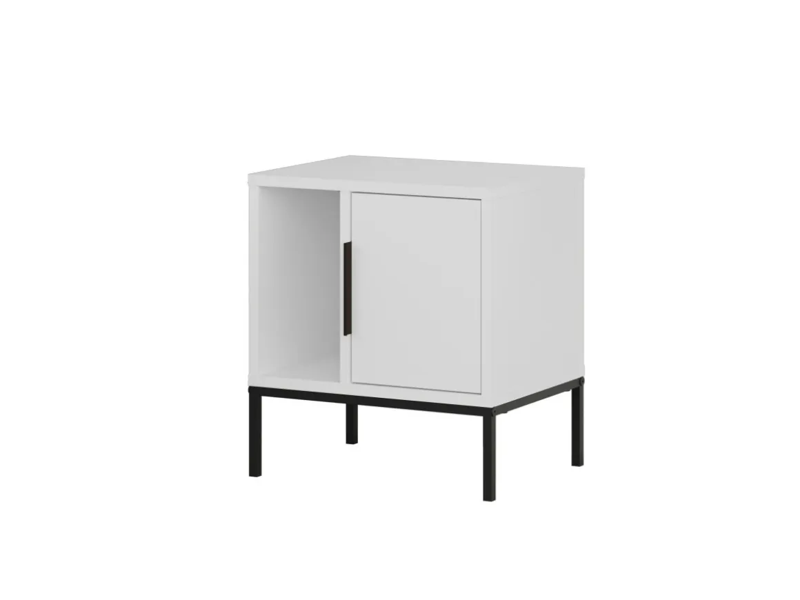 Table de chevet en bois "Glynn" - 45 x 35 x 50 cm - Blanc