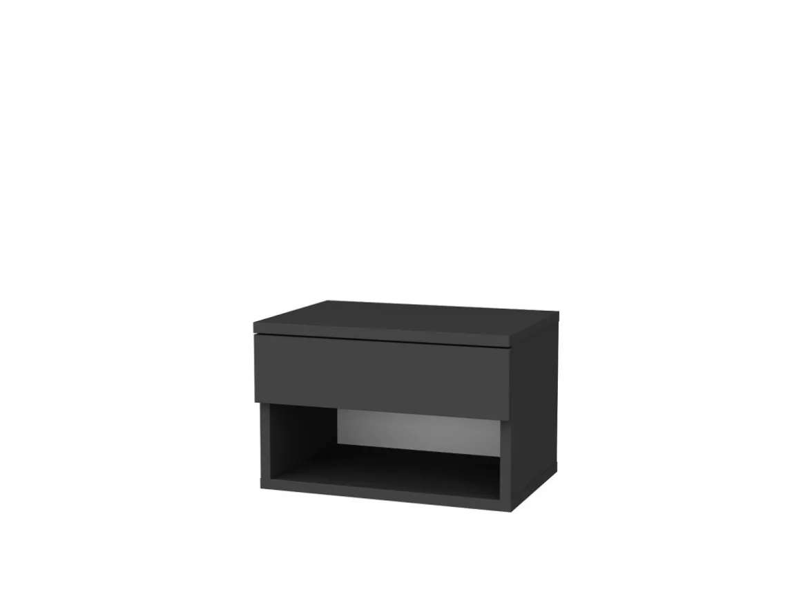 Table de chevet en bois "Jamot" - 45 x 29 x 32 cm - Gris anthracite