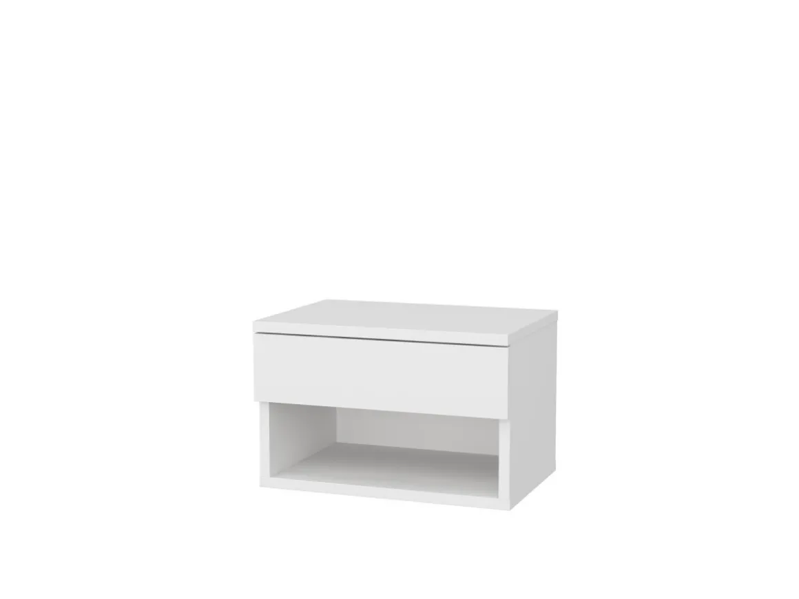 Table de chevet en bois "Jamot" - 45 x 29 x 32 cm - Blanc