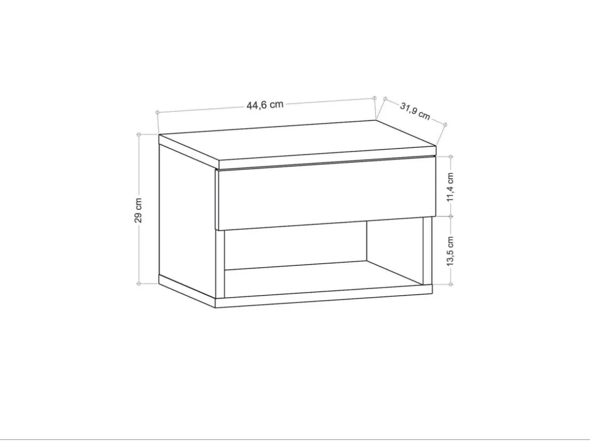 Table de chevet en bois "Jamot" - 45 x 29 x 32 cm - Blanc