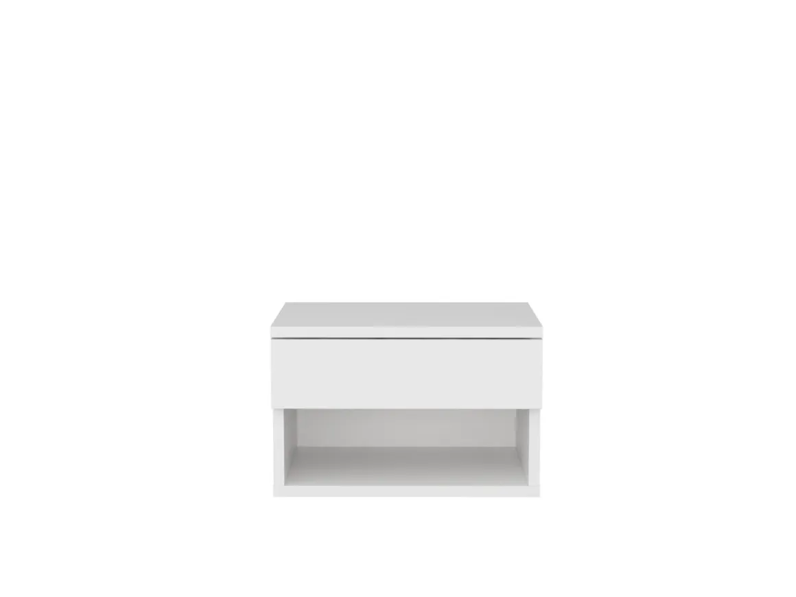 Table de chevet en bois "Jamot" - 45 x 29 x 32 cm - Blanc