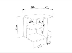 Table de chevet en bois "Karamira" - 45 x 35 x 45 cm - Marron