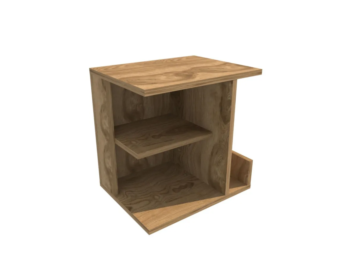 Table de chevet en bois "Karamira" - 45 x 35 x 45 cm - Marron