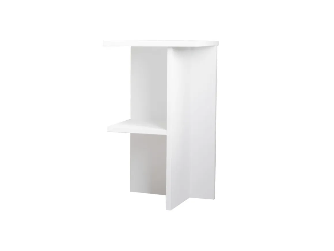 Table de chevet en bois "Leray" - 36 x 36 x 60 cm - Blanc