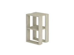 Table de chevet en bois "Lonie" 30 x 30 x 55 cm - Travertin