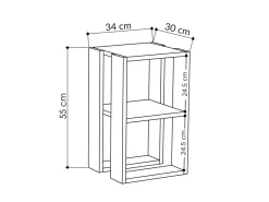 Table de chevet en bois "Lonie" 30 x 30 x 55 cm - Blanc